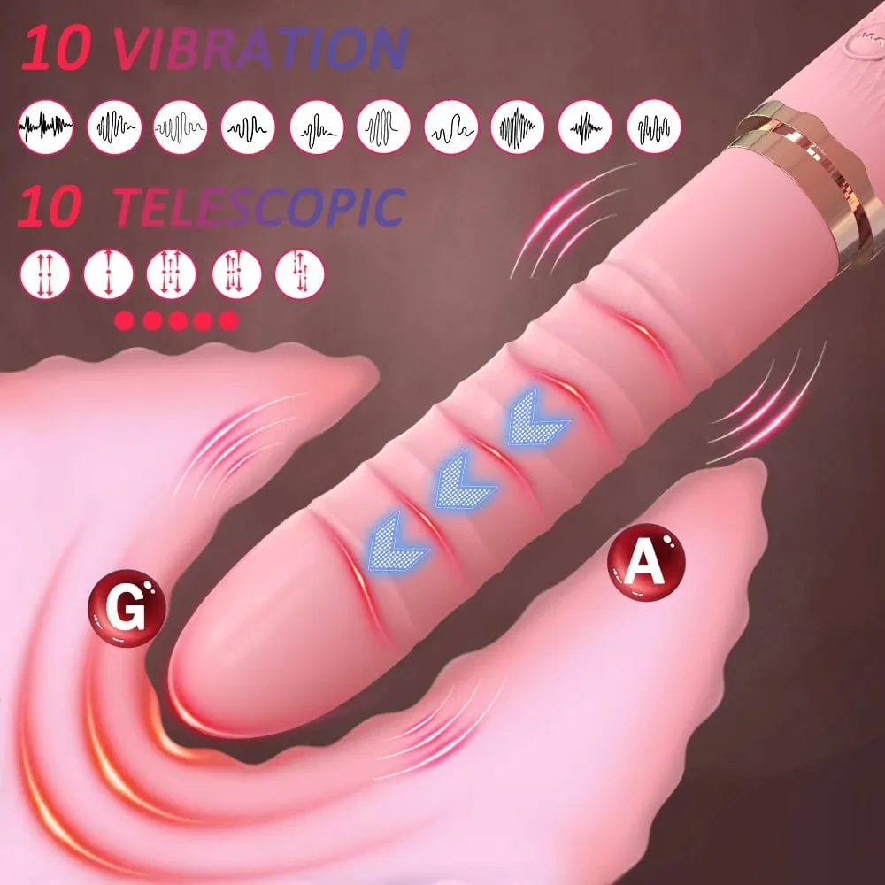 Kétmotoros valósághű tolóerős vibrátor fűtéssel 10 üzemmódú szexjátékok vibrátor csiklóstimulátor anális stimulációhoz