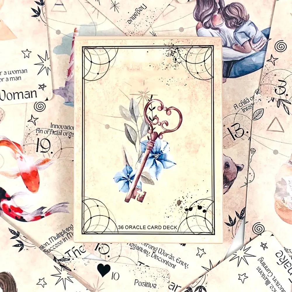 למכירה חמה של Oracle Cards Game Board גרסה אנגלית 36 חפיסת קלפים מאוירת להפליא משחק קלפי חיזוי גורל למשפחה