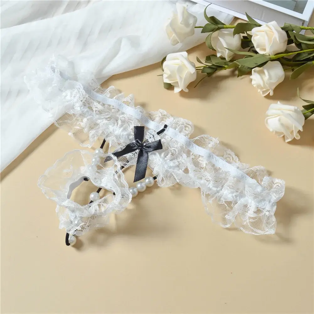 Men Lace T-Back Underwear Bow Elastic Waist G-String Pearl Lingeries For Man Sissy Panties Sexy Accessories Thongs Men's Panties