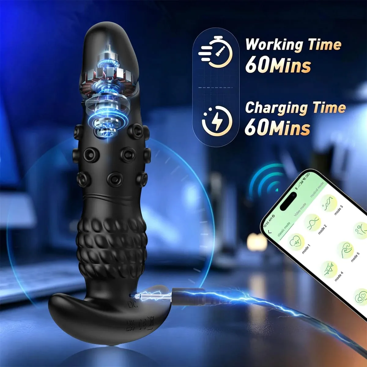 APP Τηλεχειριστήριο Prostate Massager Vibrator Αρσενικό Τηλεσκοπικό Κουνώντας Δονούμενο Πρωκτικό Πισινό για Άντρες Δονούμενα παιχνίδια σεξ για ενήλικες