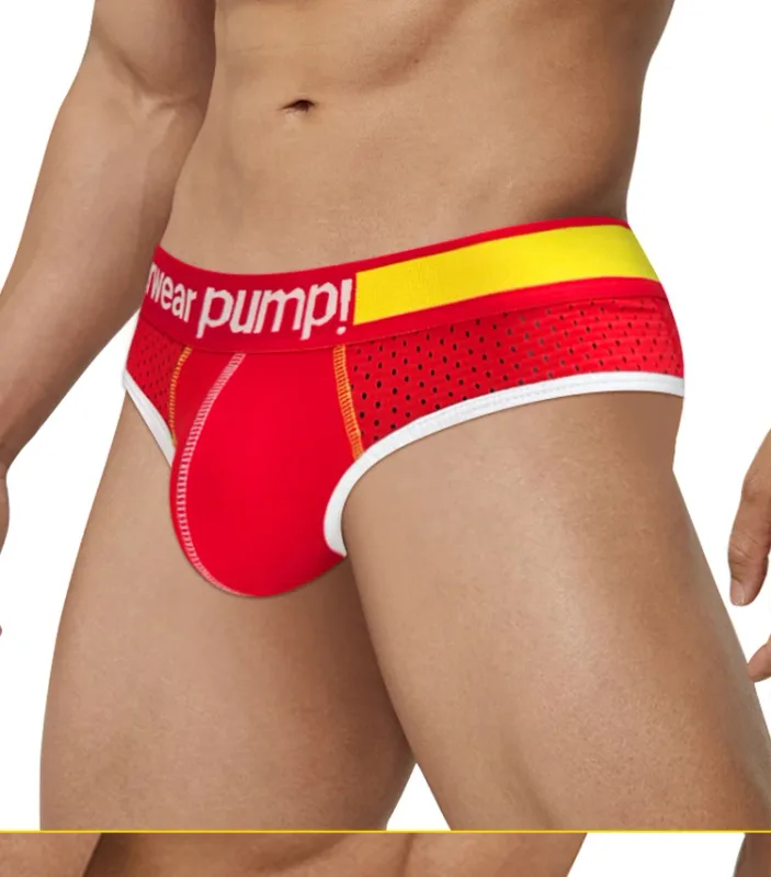 Men's Low Waist Slimming Mesh Briefs U Convex Pouch Elastic Waistband Breathable Colorful Jockstrap Underwear