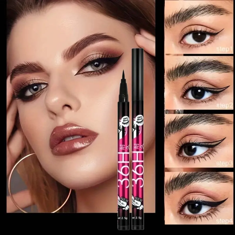 1/3/5db Smooth Black Liquid Eyeliner Pen Ultra-fine Pen Tip 36H Eye Liner Ceruza Vízálló hosszantartó kezdő smink