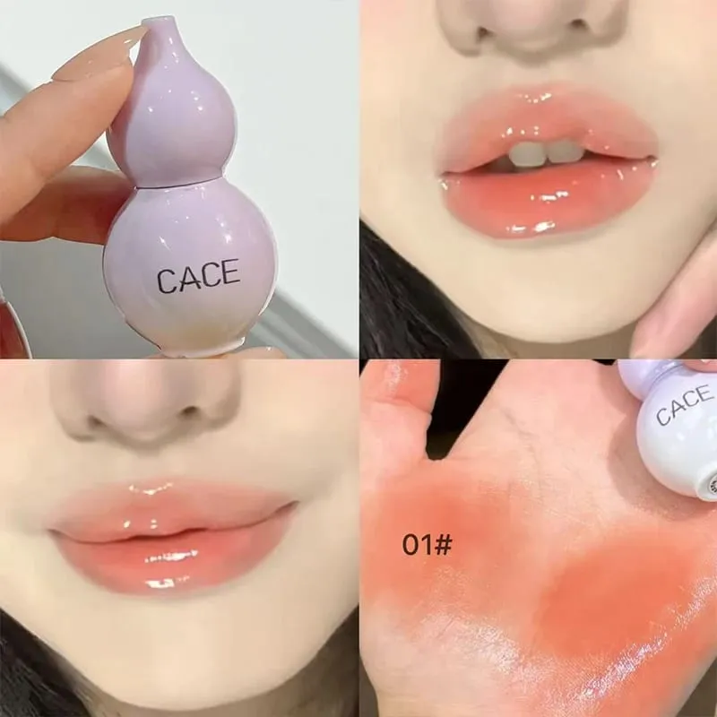 Mini Gourd Design Lip Glaze 3 Χρωμάτων Σετ Μακιγιάζ Διαρκείας Ενυδατικό Water Glass Lipgloss Tint Hydrating Lip Stain Cosmetic
