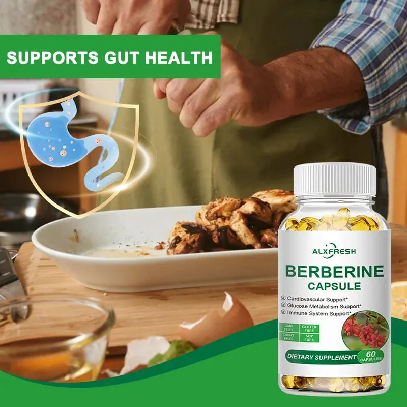 Berberine Capsules Support Oral Inflammation Intestinal Infection Blood Sugar Lipid Regulation Cardiovascular and Antioxidant