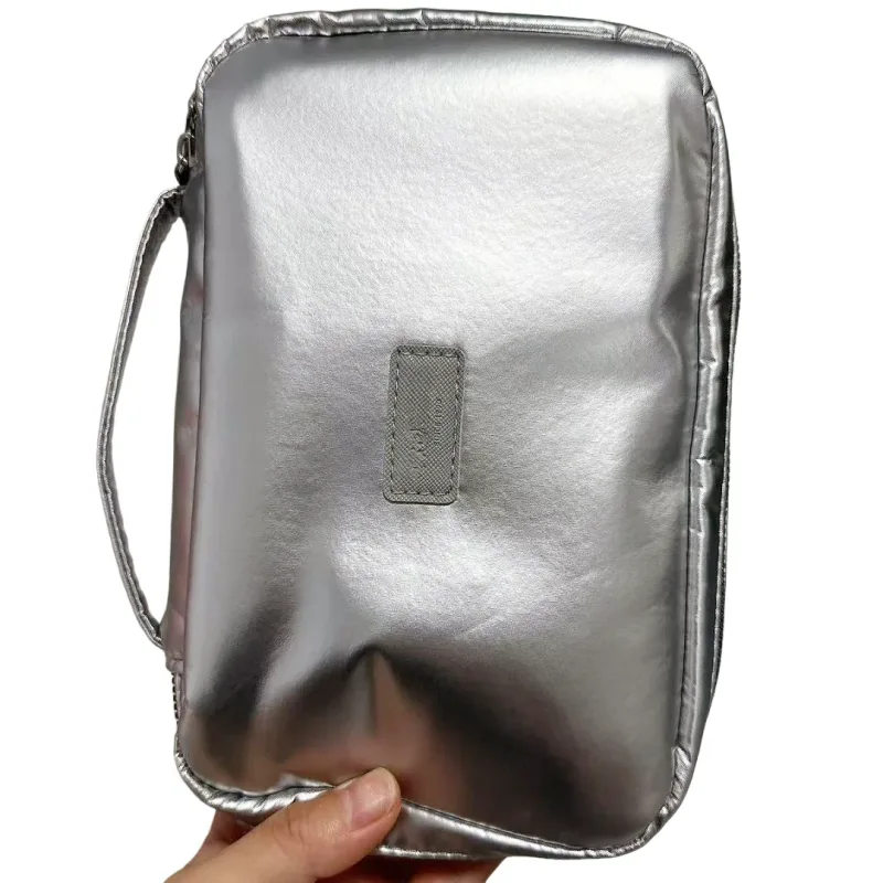 PA CARRIER COMBO POUCH Zwart en zilver make-upborstels en cosmetica opbergtas voor op reis