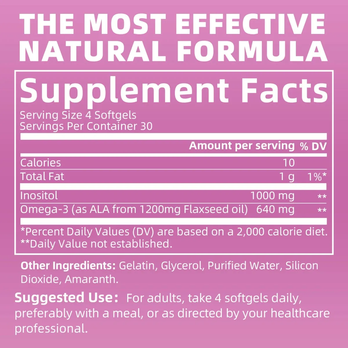 120PCS Inositol Capsule with Omega-3 Supports Ovarian Function Hormone Balance Fertility Supplements for Women