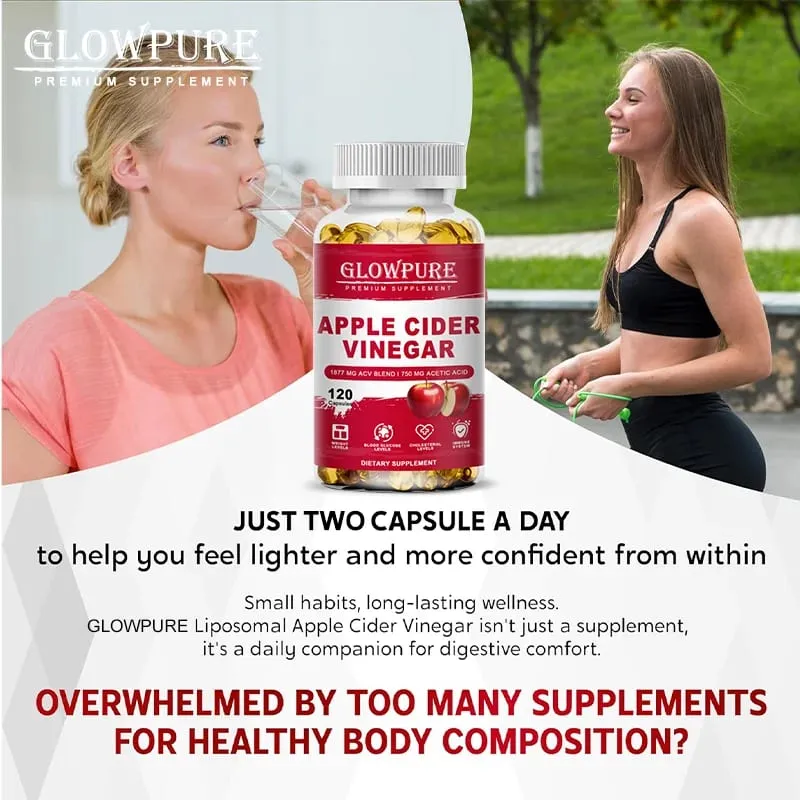 Apple Cider Vinegar Capsules Detox Para sa Bloating at Constipation Slimming Fat Burning Digestive System Health