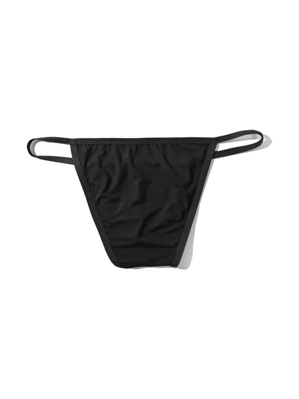 1PC Men's Sexy Low-Waist Briefs with Large Pouch Single Color Thin Belt Comfortable Thin Design for Summer Pure Color Underwear