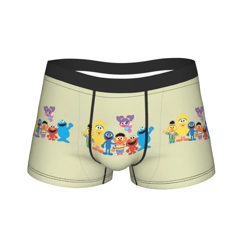 S-Sesames Streets Tango Elmo & Grover Underwear Men Shorts Briefs Funny Boxershorts Quality Customs Oversize Panties