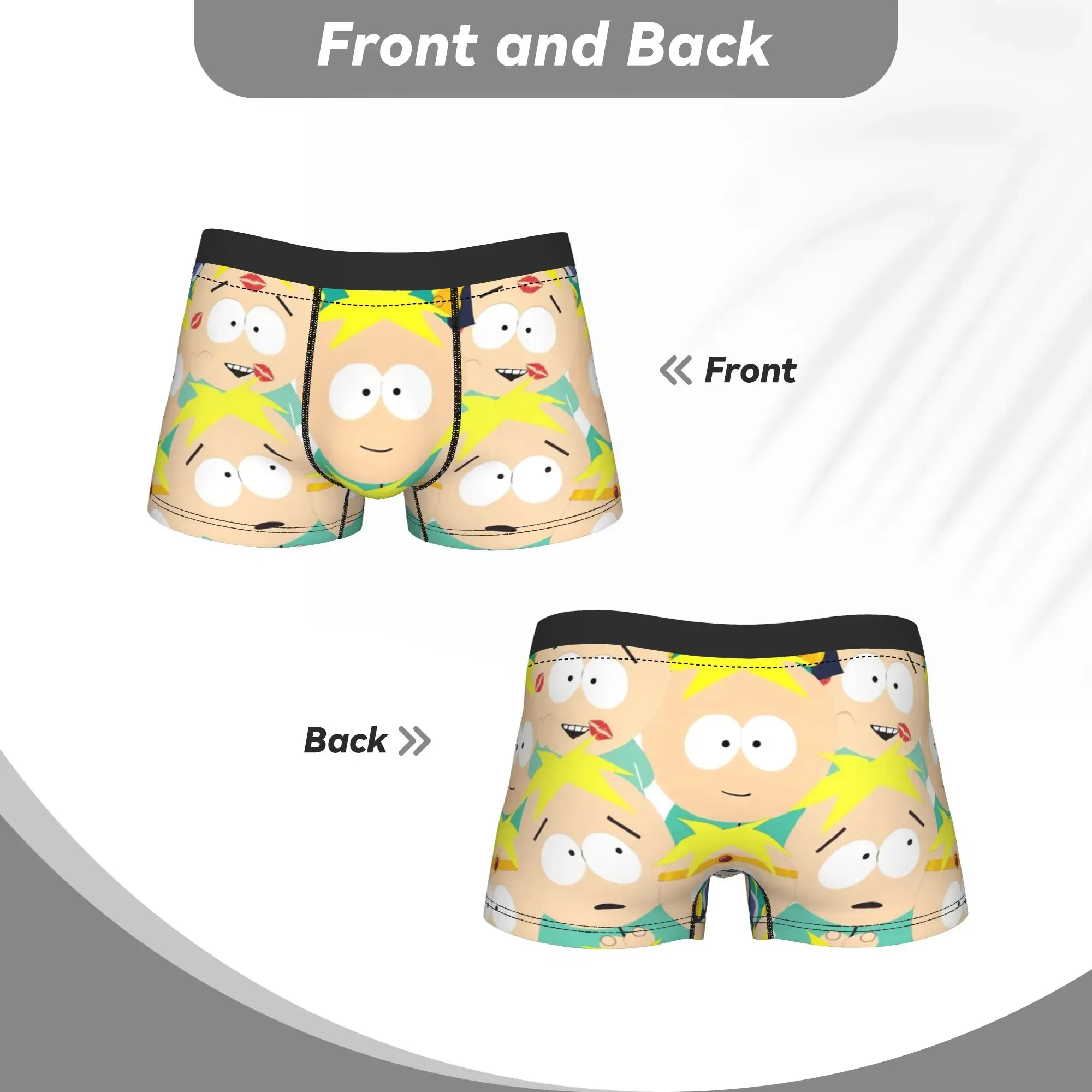 Men South Cartoon Park Butters Stotch Collage Long Underwear Hot Boxer Briefs Shorts Panties Male Soft Underpants M-XXL