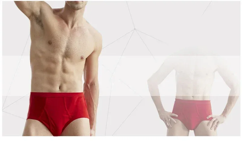 Solid Color Fat Plus Size Men's Underwear Mens Underpants 100% Cotton Comfortable Breathable Loose Large Size Men Briefs Panties