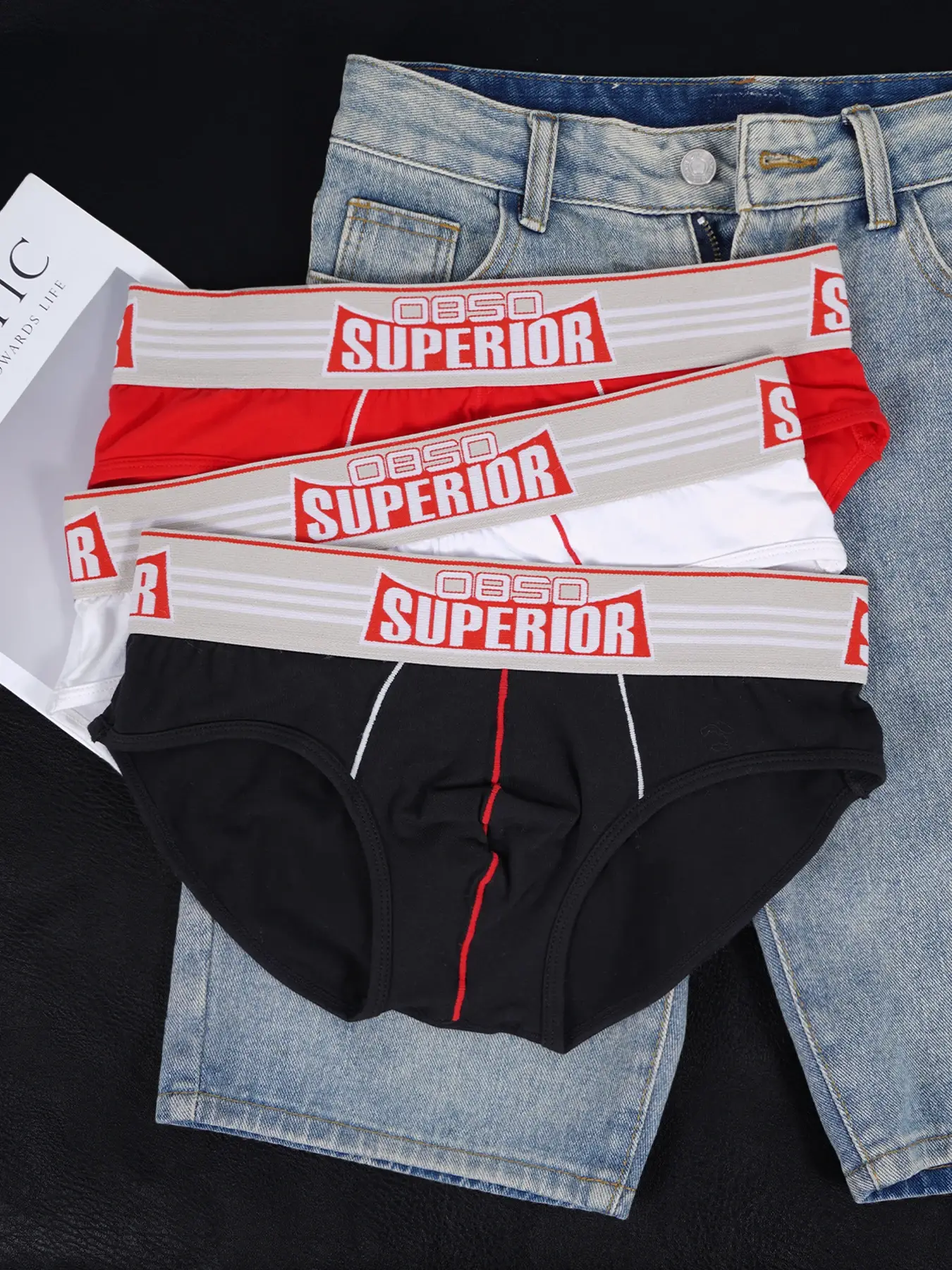 1PCS Men's 0850 SUPERIOR Print Briefs Comfy Cotton Breathable Low Rise Underwear