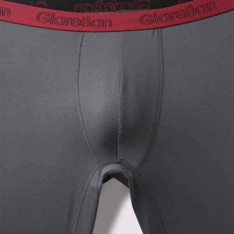 4 Stück gemischte Farben, schnell trocknende Boxershorts mit langem Bein, Unterhose, Unterwäsche für Zuhause und Sport, hochwertige Herrenhöschen