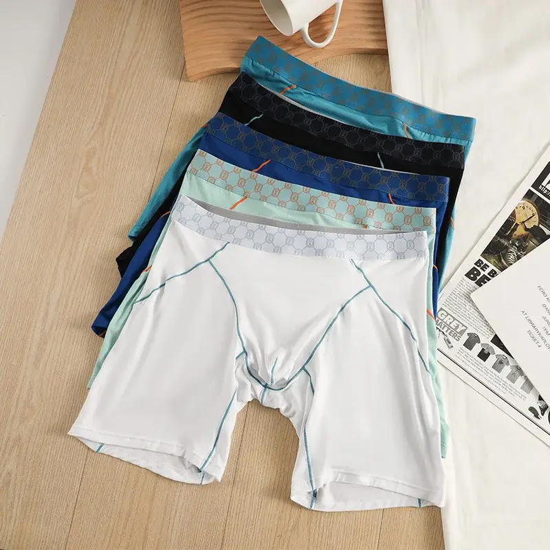 Mens Boxers Bamboo Fiber Underwear Man Panties Homme Ropa Breathable U Convex Pouch Long Underpants Plus Size Boxer Shorts M-XXL
