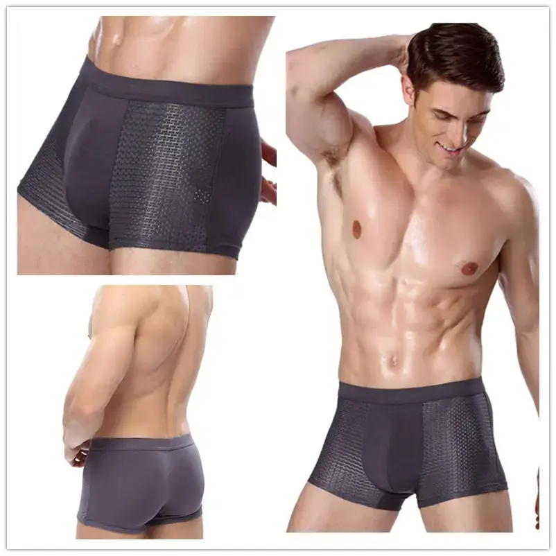 Men's Panties Male Underpants Man Pack Shorts Boxers Underwear Slip Homme Calzoncillos Bamboo Hole Large Size