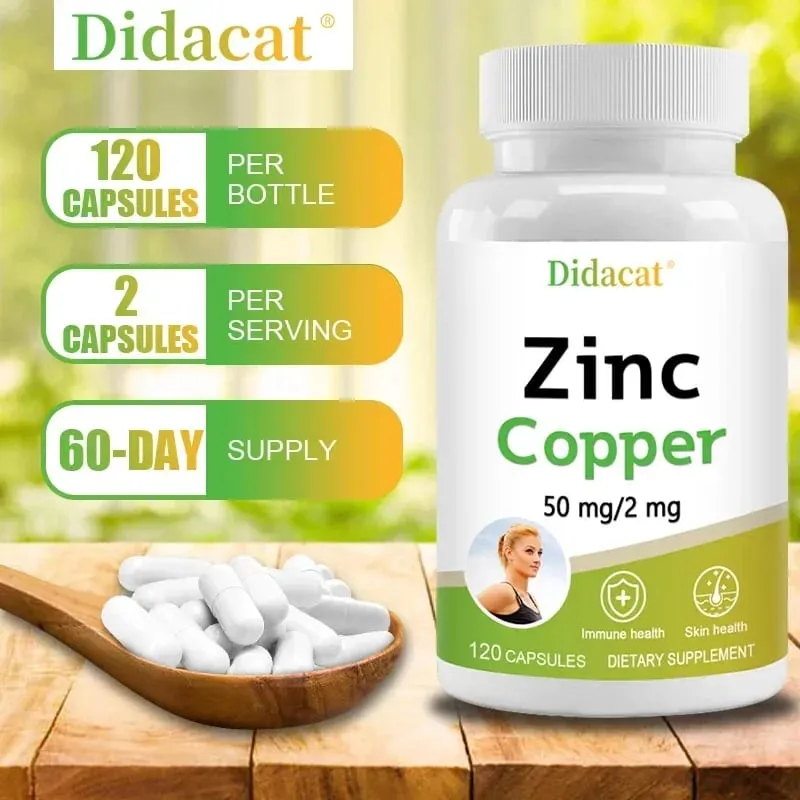 Zinc + Copper Capsules - Suportahan ang Malusog na Balat at Immune System na Palakihin ang Vitality Skin Care