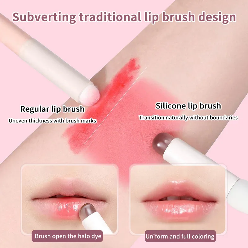 Silicone Lip Brush With Cover Angled Concealer Brushes Lip Balm Lip Gloss Angled Head Concealer Brushes Cat Paw Make Up Brushes