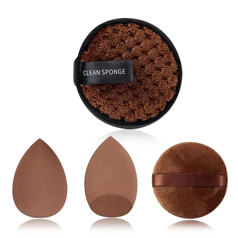 20/40Pcs Makeup Brushes at Sponges Set Brown Makeup Puff Beauty Egg Headband Wristband Remover Kit Regalo sa Tool ng Makeup
