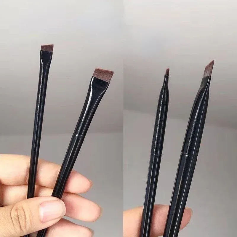 Kuas Rias untuk Wanita Kuas Kontur Alis Pisau Halus Datar Kuas Eyeliner Alat Kecantikan Kosmetik Alis Liner Profesional
