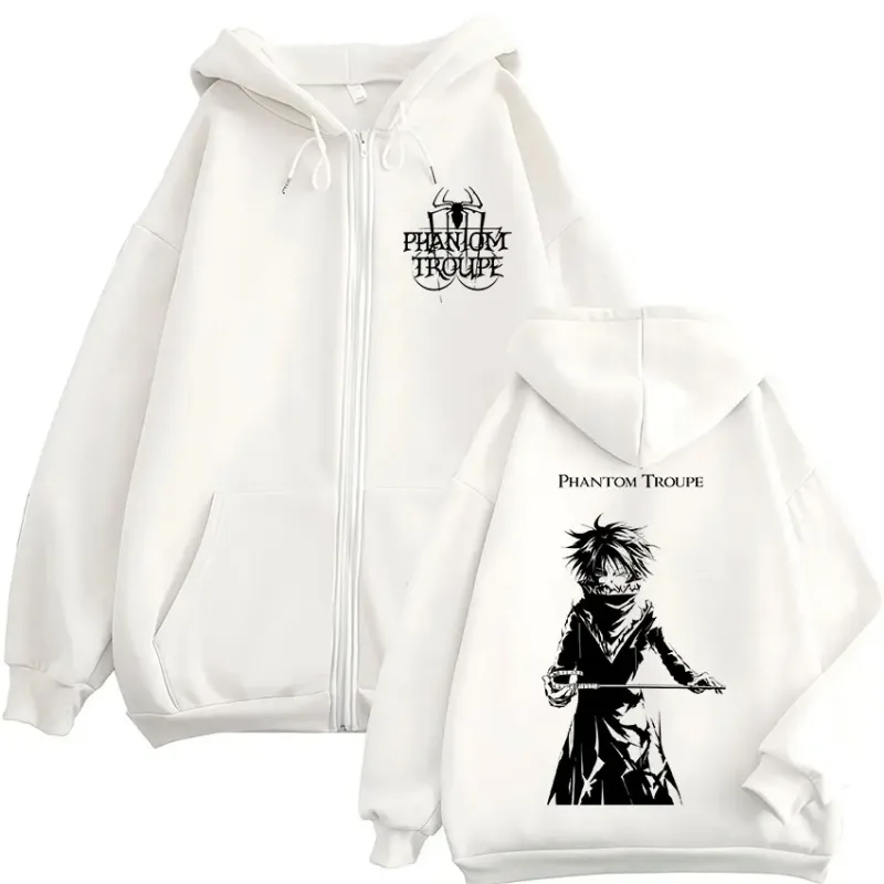 Anime Hunter x Hunter Feitan Portor Zipper Hoodies Men Women Clothing Oversized Fleece Zip Up Hooded Sweatshirts Coat Streetwear