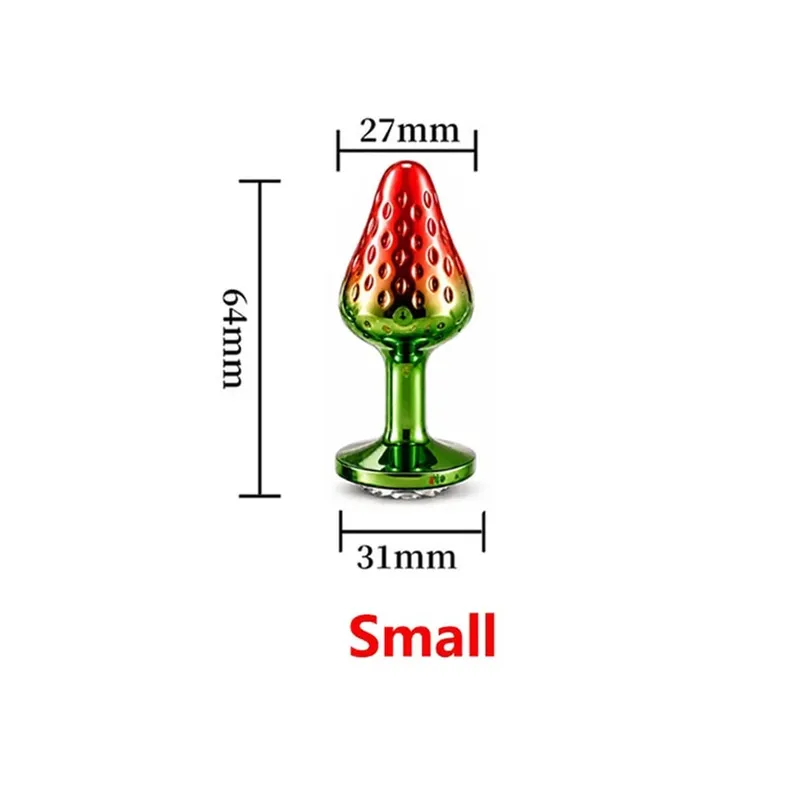 Strawberry Metal Anal Beads Butt Plug Set Small Medium Large Wearable Anal Plug Κοσμήματα Πρωκτικό Παιχνίδι σεξ για Άνδρα Γυναίκα