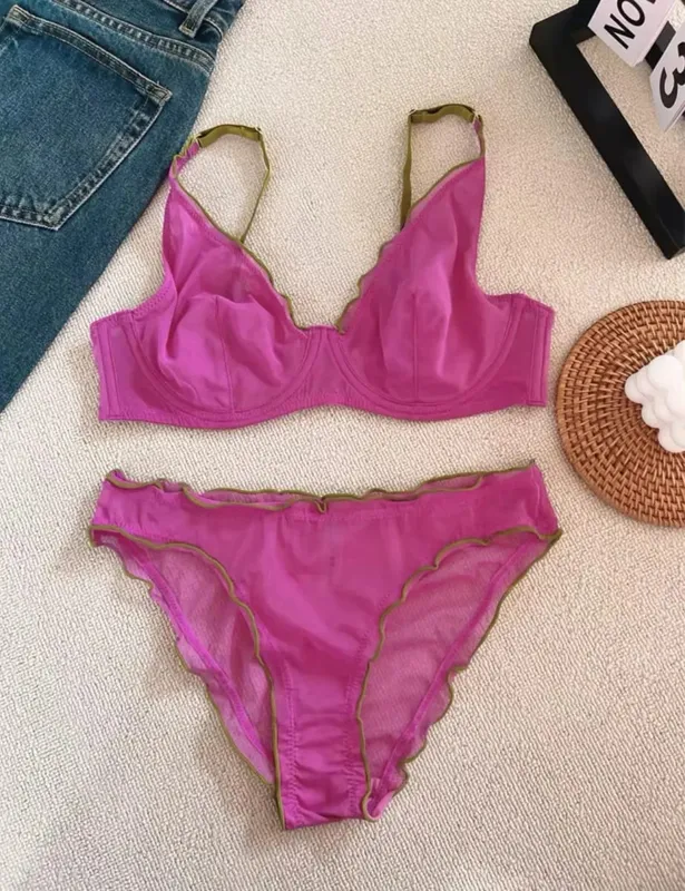 New Arrival Γυναικείο Σετ σουτιέν Full Cup Ultra Thin Minimizer Sexy Support Anti-Saging Side Slim ABCD Everyday Comfort Σετ εσωρούχων