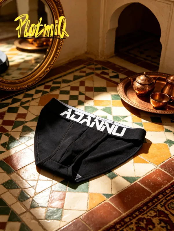 2PCS Mens Bikini Briefs Big Letter Print Wide Waistband Cotton Blend Soft Fabric 3D Contour Pouch Low Rise Male Underwear