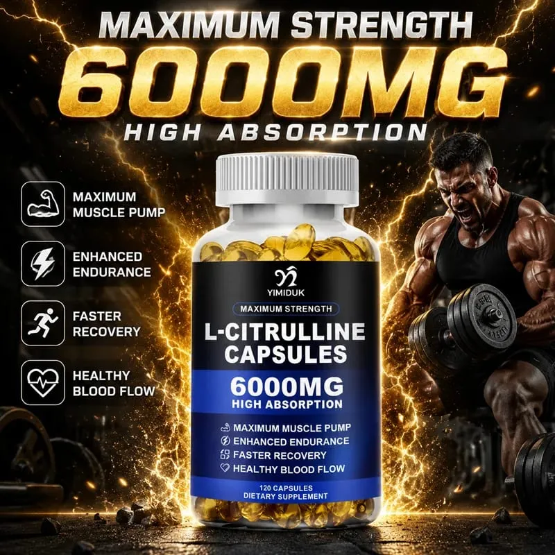 Κάψουλες L-Citrulline Μέγιστης Αντοχής Υποστηρίζουν τα Αιμοφόρα αγγεία Αντοχή Μυϊκό Πόνο για Bodybuilding & Προπόνηση Ενδυνάμωσης