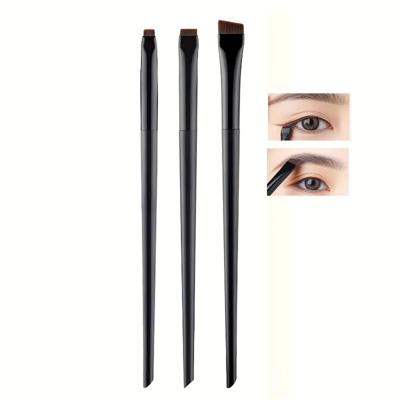 3 Buah/Set Kuas Eyeliner Pisau Kuas Alis Portabel Datar Halus Eye Liner Kontur Alis Kuas Makeup Alat Rias Grosir