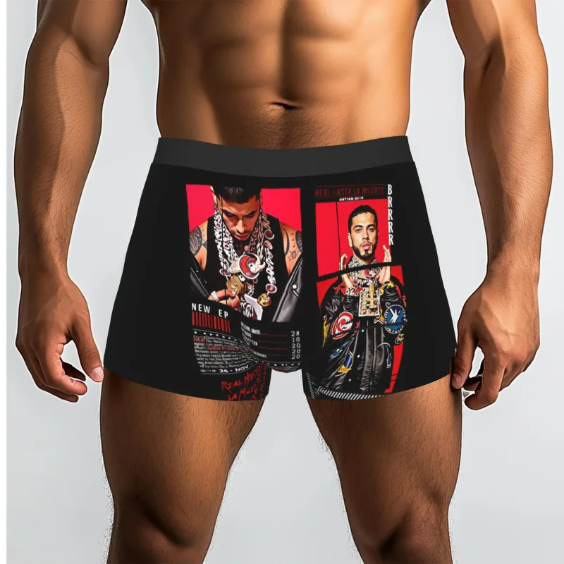 Male Funny A-Anuel AA Underwear Boxer Briefs Stretch Shorts Panties Underpants