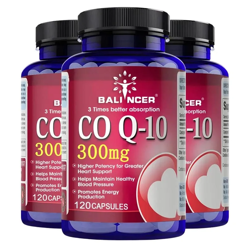 CoQ10 Κάψουλες 300 mg - Αντιοξειδωτικό Υψηλής Απορρόφησης Καρδιαγγειακή Καρδιά Ενεργειακή Υποστήριξη Vegan Non-GMO Χωρίς γλουτένη