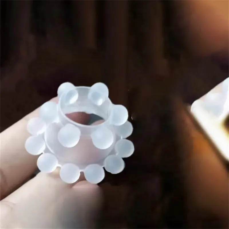1PC Penis Ring Sleeve Crystal Cock Ring Reusable Condom Delay Ejaculation Sex Toys for Men Male Lock Cockring Intimate Goods