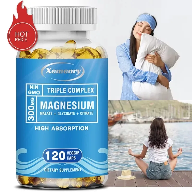 Triple Magnesium Complex Supplement - Naglalaman ng Magnesium Glycine Malic Acid at Citrate Para Ma-relax ang Muscles at Pagbutihin ang SleepSupp