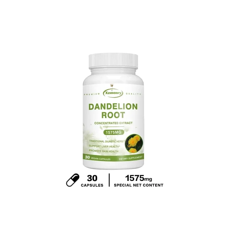 Dandelion Root Extract Capsules para sa Liver Detox Protection Suporta sa Atay Malakas na Immune System Normal na Presyon ng Dugo at Asukal