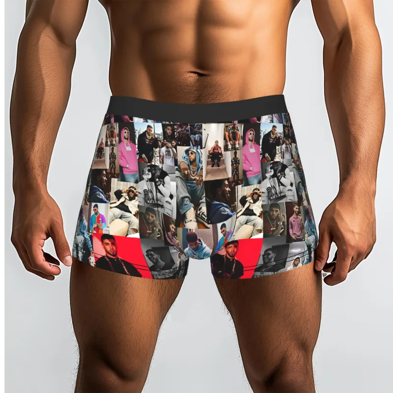 Male Funny A-Anuel AA Underwear Boxer Briefs Stretch Shorts Panties Underpants