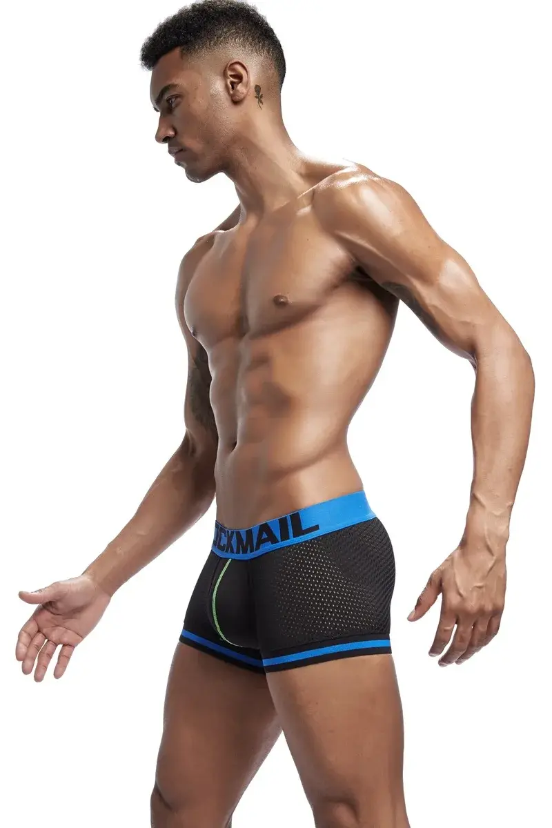 Jockmail Men Boxer Mesh Underwear Breathable Comfortable Soft Comfortable Sports Shorts Adult Man Panties Clothing Lingerie