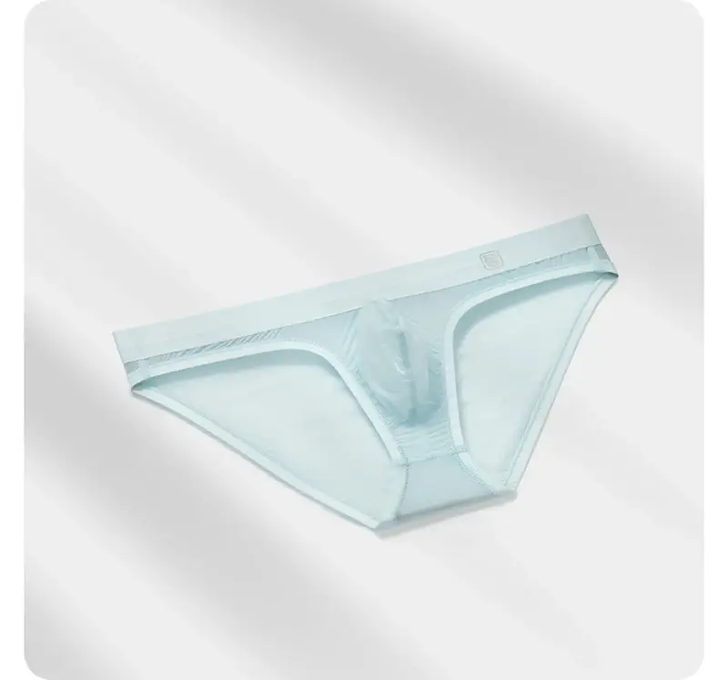 Ice Silk Ultra-thin Men Underwear Seamless Transparent Quick Drying Briefs Sexy U Bulge Pouch Triangle Underpants Erotic Panties