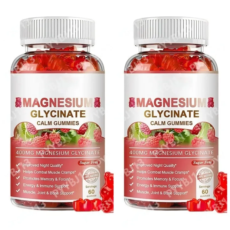 Σερβία Magnesium Gummies-Γλυκινικό μαγνήσιο και μηλικό μαγνήσιο Συμπλήρωμα καλίου μαγνησίου χωρίς ζάχαρη για υποστήριξη της υγείας