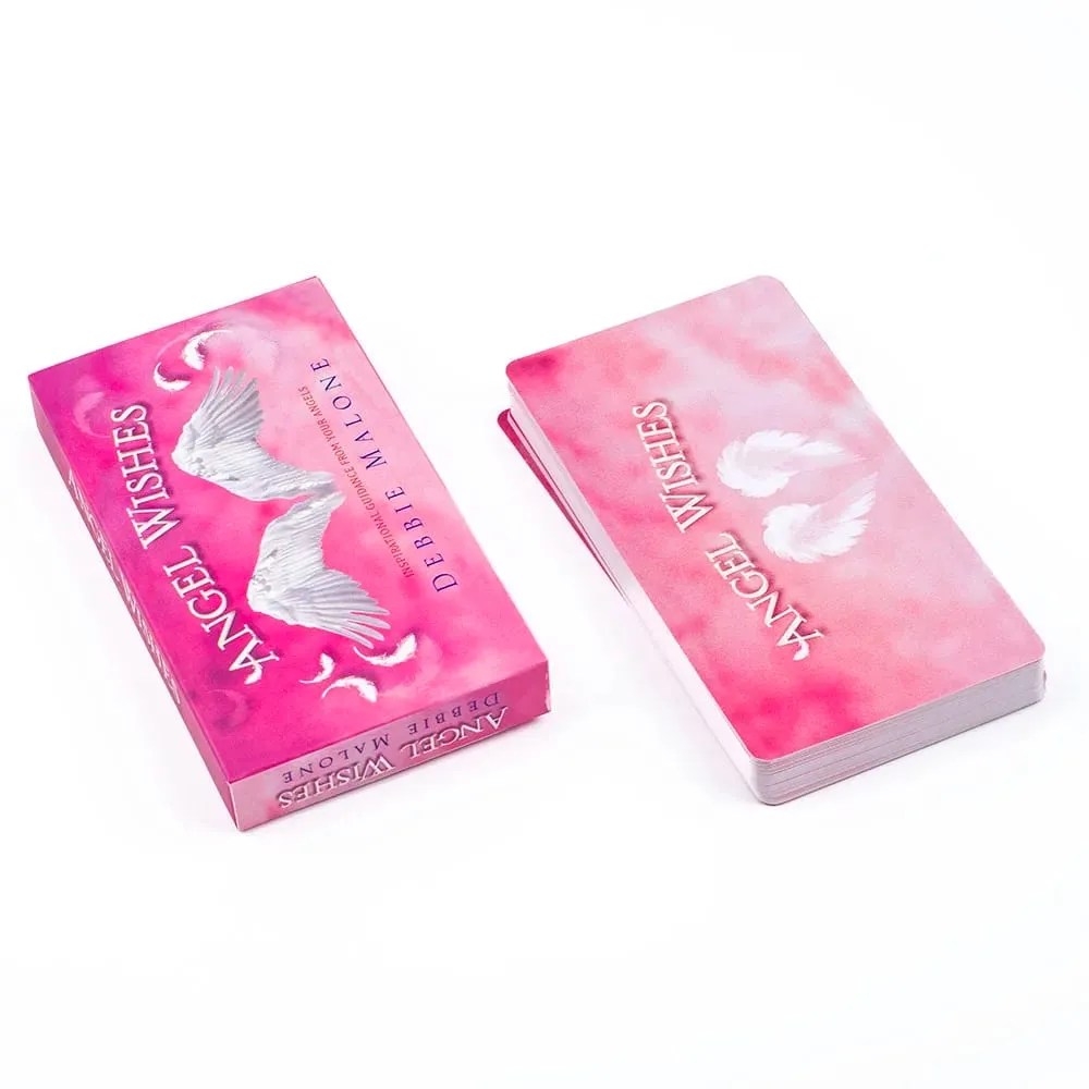 Angel Wishes Oracle Cards 40-Piece Deck English Visions Divination Επιτραπέζιο παιχνίδι για οικογένεια και φίλους 11,1x6,1 cm