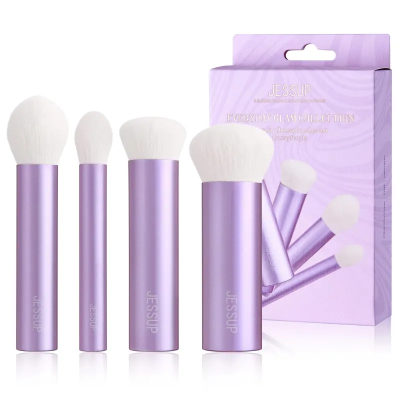 Σετ πινέλα μακιγιάζ Jessup 4/6/7/10/14/15 τεμ. Foundation MakeUp Brush Face Shadow Eyeshadow Blending Highlighting Concealer Luxury Purple