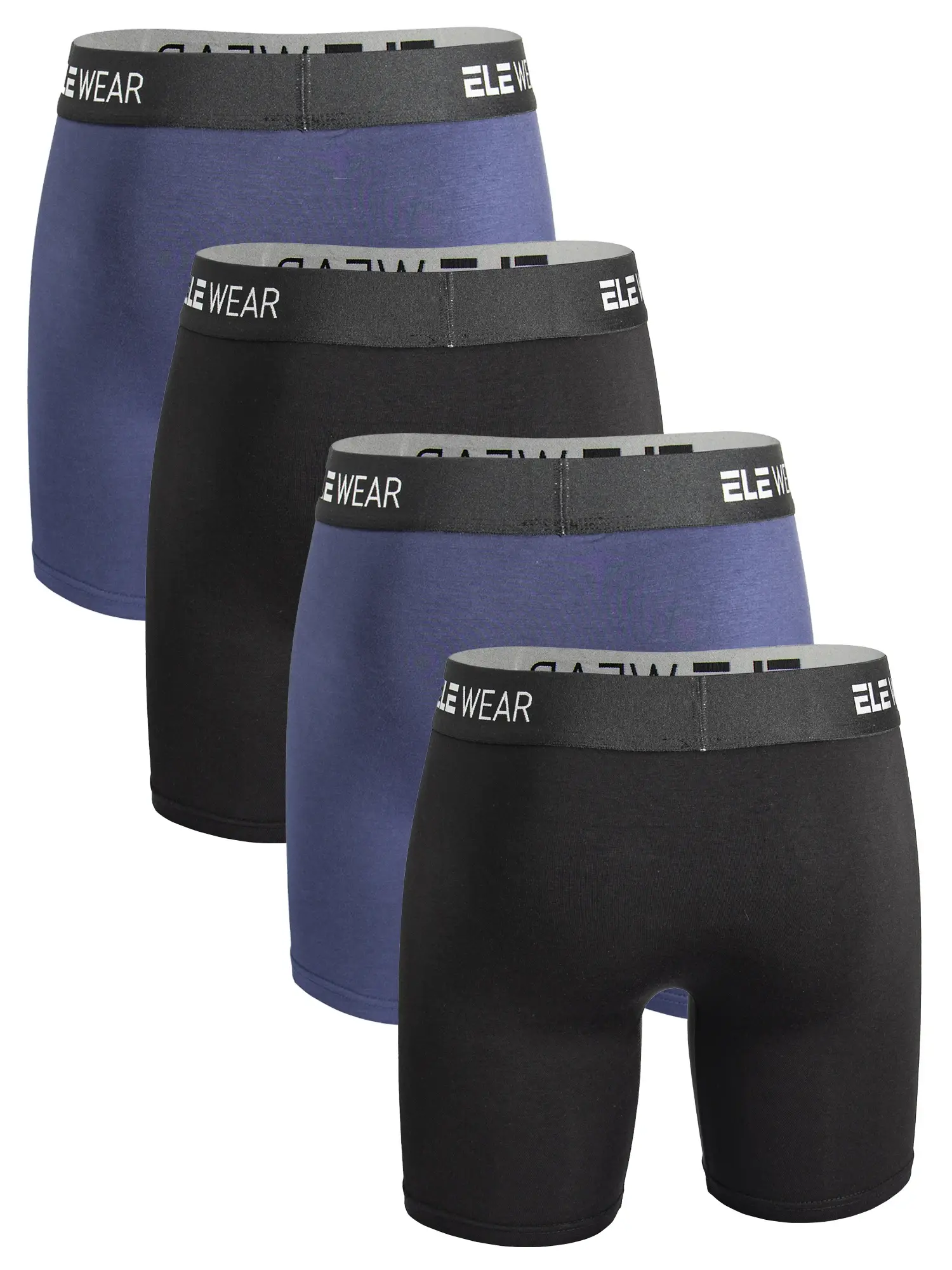 Bamboo 4pcs Men's Underwear Boxer Briefs For Men, Moisture-Wicking Long Sports Underwear