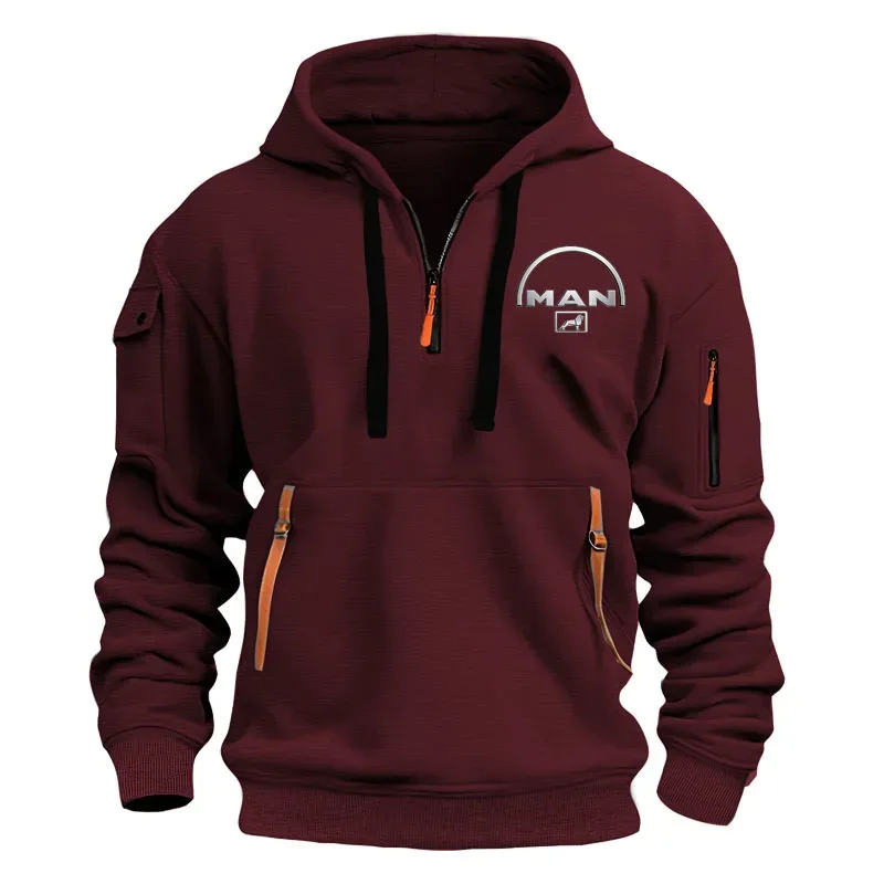 Herensweaters met capuchon met halve rits Bedrukking Nieuwe lentetrui Sporttop Mannelijke hiphopstraat oversized hoodies