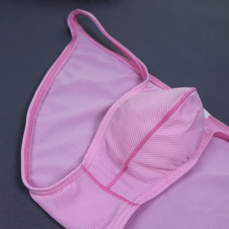 Men Fashion Ribbing Sexy High Fork Underwear Briefs U Convex Pouch Low Rise Man Comfortable Underpants Quick-drying