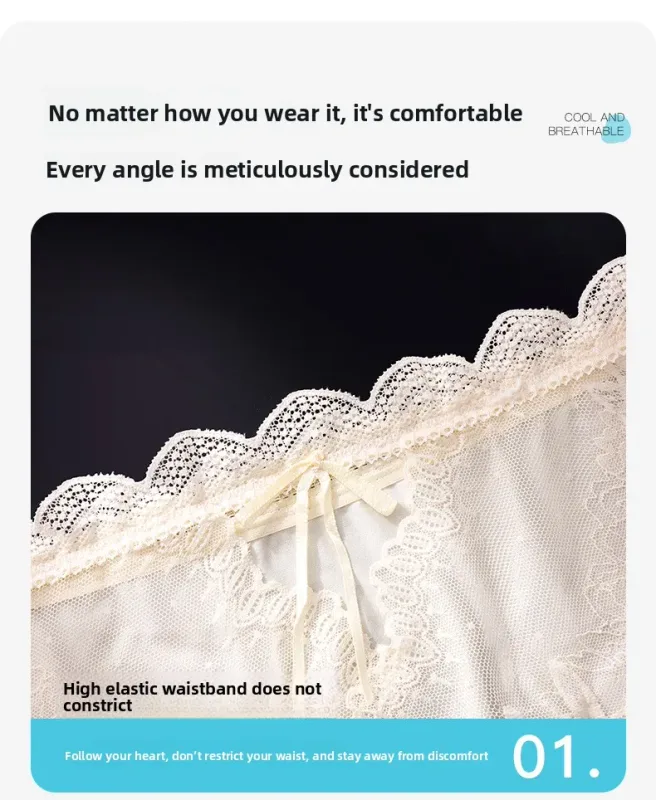 Men Sexy Luxury Ice Silk Briefs Scalloped Floral Lace Splicing 3D Contour Pouch Ultra Thin High Elastic Nightwear Underwear