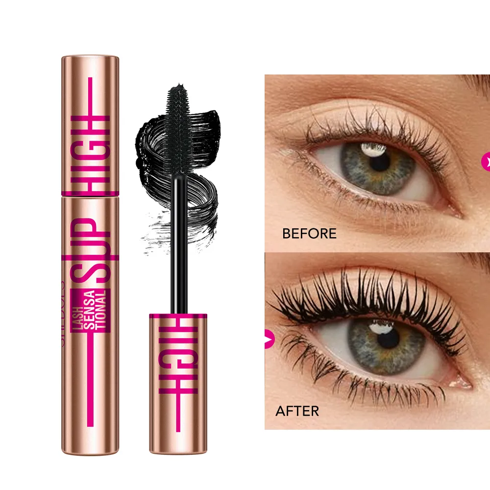 Super High 4D Waterproof Mascara - Volumizing Curling & Lengthening Formula Μαύρη μάσκαρα μακράς διαρκείας με προστασία από μουτζούρες