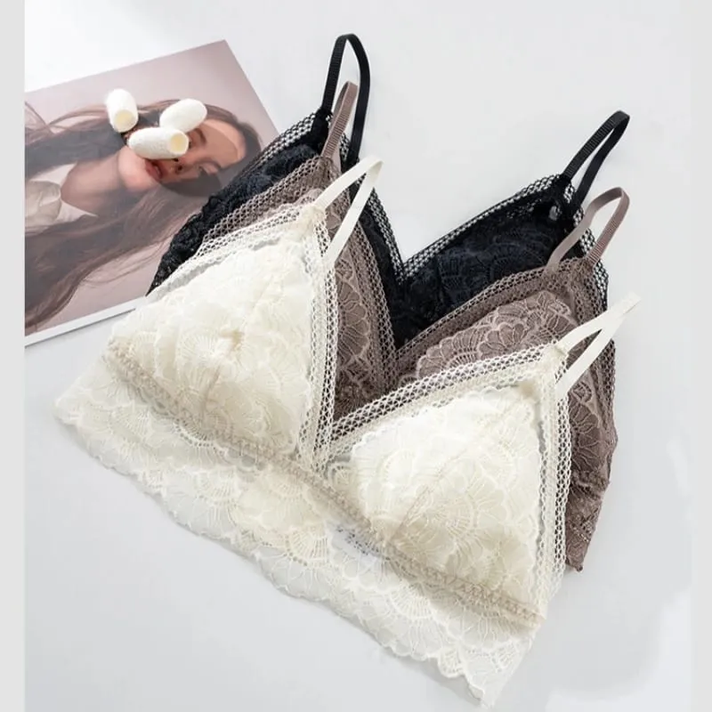 Birdtree Real Silk Bra Brief Σετ Γυναικεία Triangle Cup Εσώρουχα Χαμηλή μέση Δαντέλα Κομψά Σετ Άνοιξη 2026 Νέο A61815JF