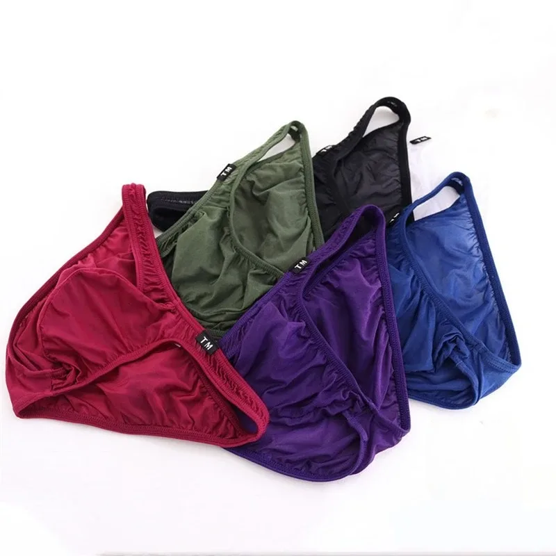 Silky Smooth Bikini Briefs for Men Pouch Design Low‑Waist Breathable Elastic Fashion Male Underwear