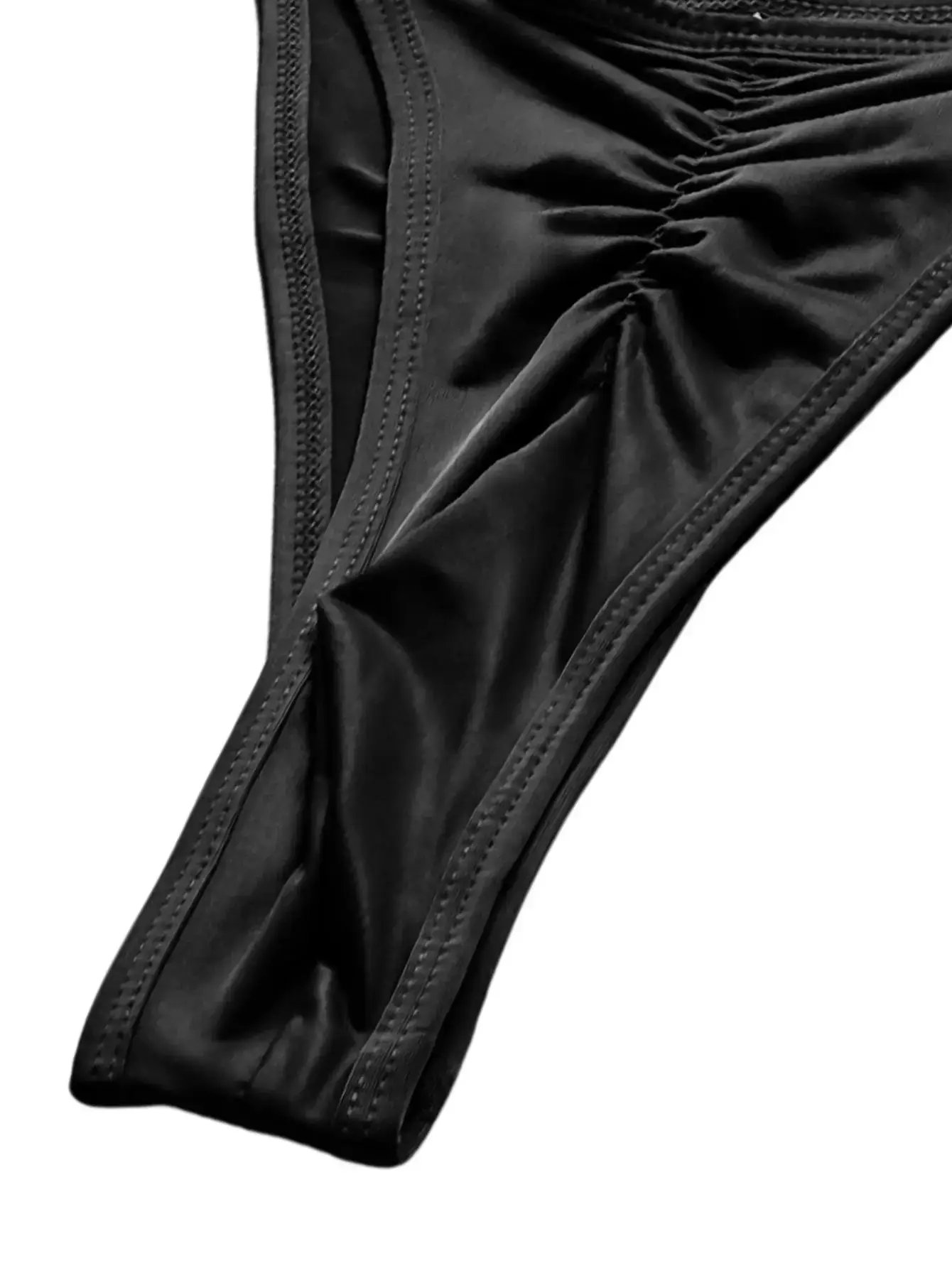 Men's Casual Ruched Thong 1 Piece, Ultra-Thin Breathable Cool Soft Everyday Men Underwear High Slit Sexy Cool Men's Underwear