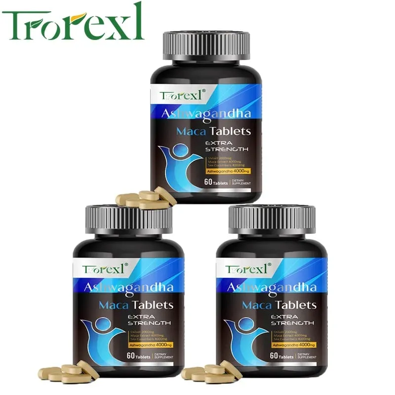 Ανδρικό συμπλήρωμα ενίσχυσης Ashwagandha & Maca Root Max Strength Ενισχύει τη ζωτικότητα υψηλής αντοχής για άνδρες