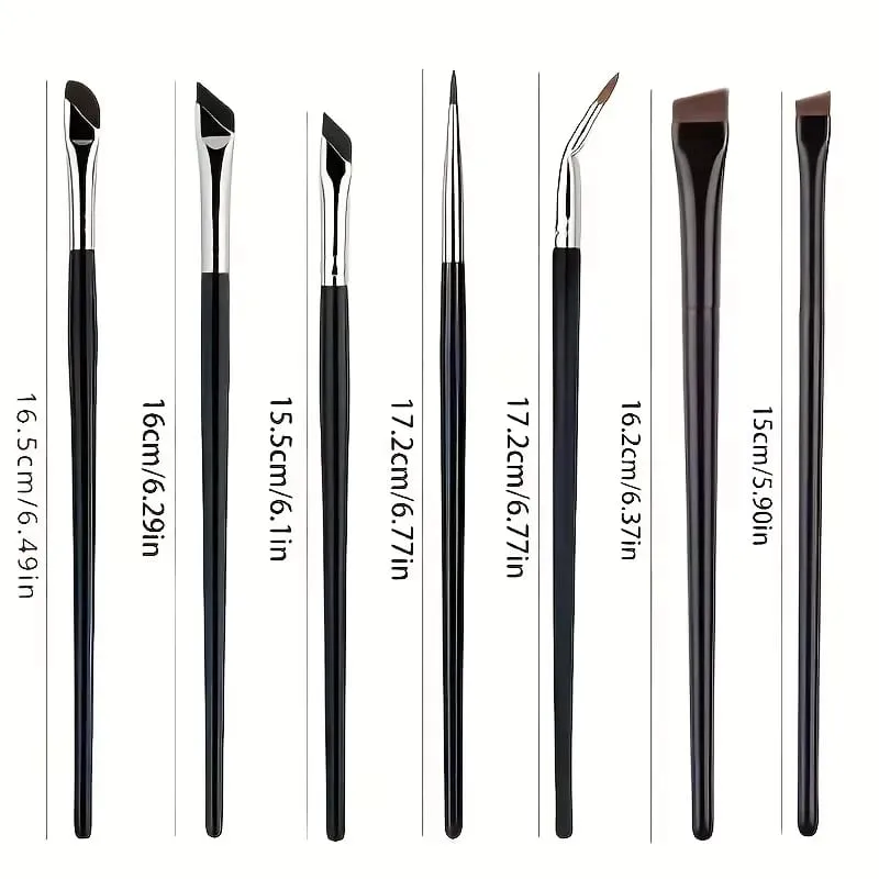 7-Piece Precision Eye Makeup Brush Set Ultra-Thin Eyeliner Eyebrow at Lower Lash Detail Brushes para sa Flawless Daily Eye Make